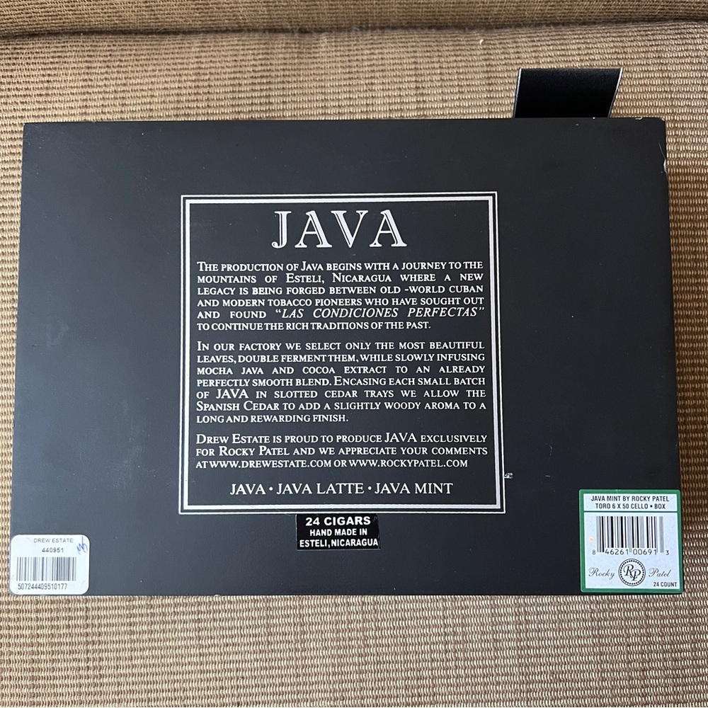 Java by Drew Estate Empty Cigar Box – Java Toro Mint - Picture 3 of 4